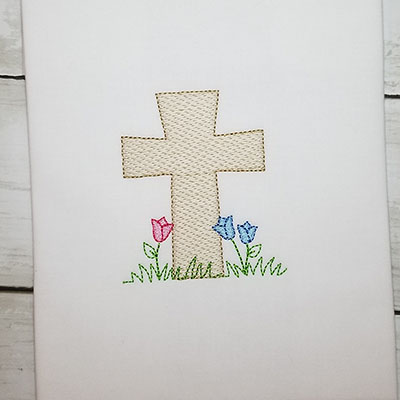 easter cross machine embroidery design